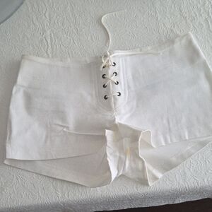 5th & Ocean White Lace-Up Shorts